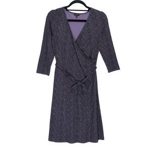 Talbots Faux Wrap Dress PETITE Abstract Print MP